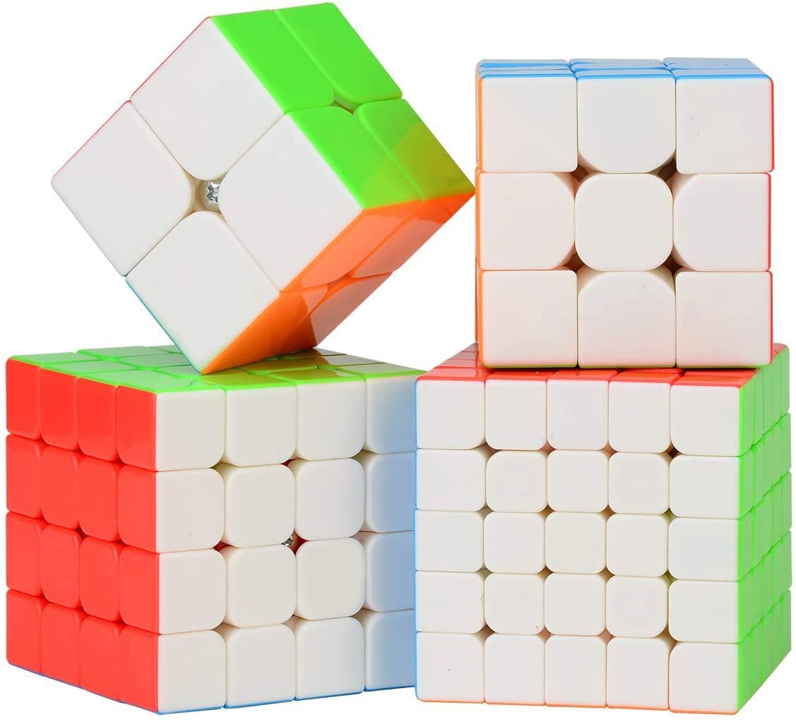 Kit 5 Cubos Magico Melhores 2x2-3x3-4x4-5x5 E Triangulo Cor Da Estrutura  Stickerless