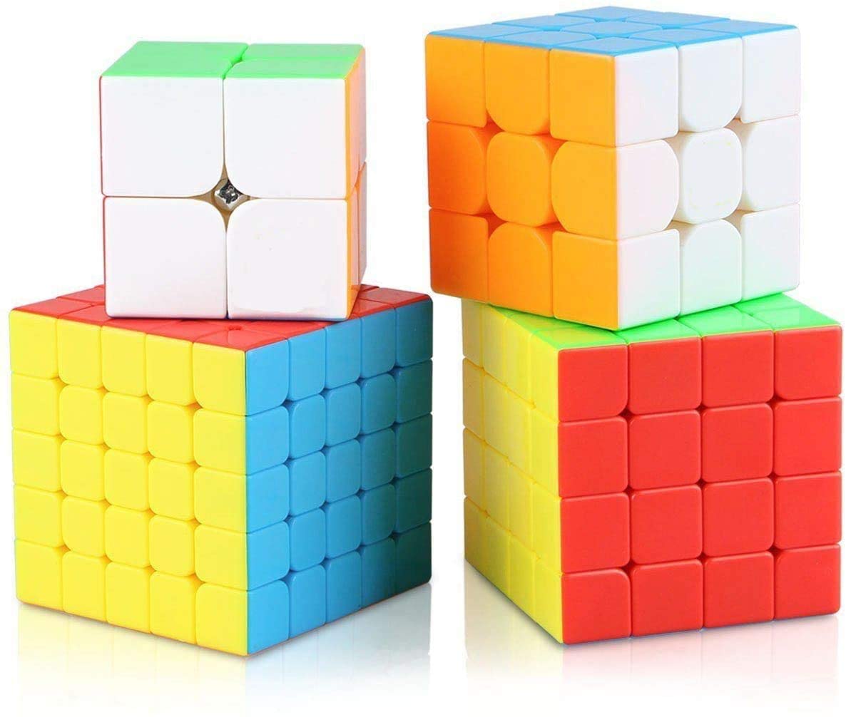 Kit 5 Cubos Magico Melhores 2x2-3x3-4x4-5x5 E Triangulo Cor Da Estrutura  Stickerless