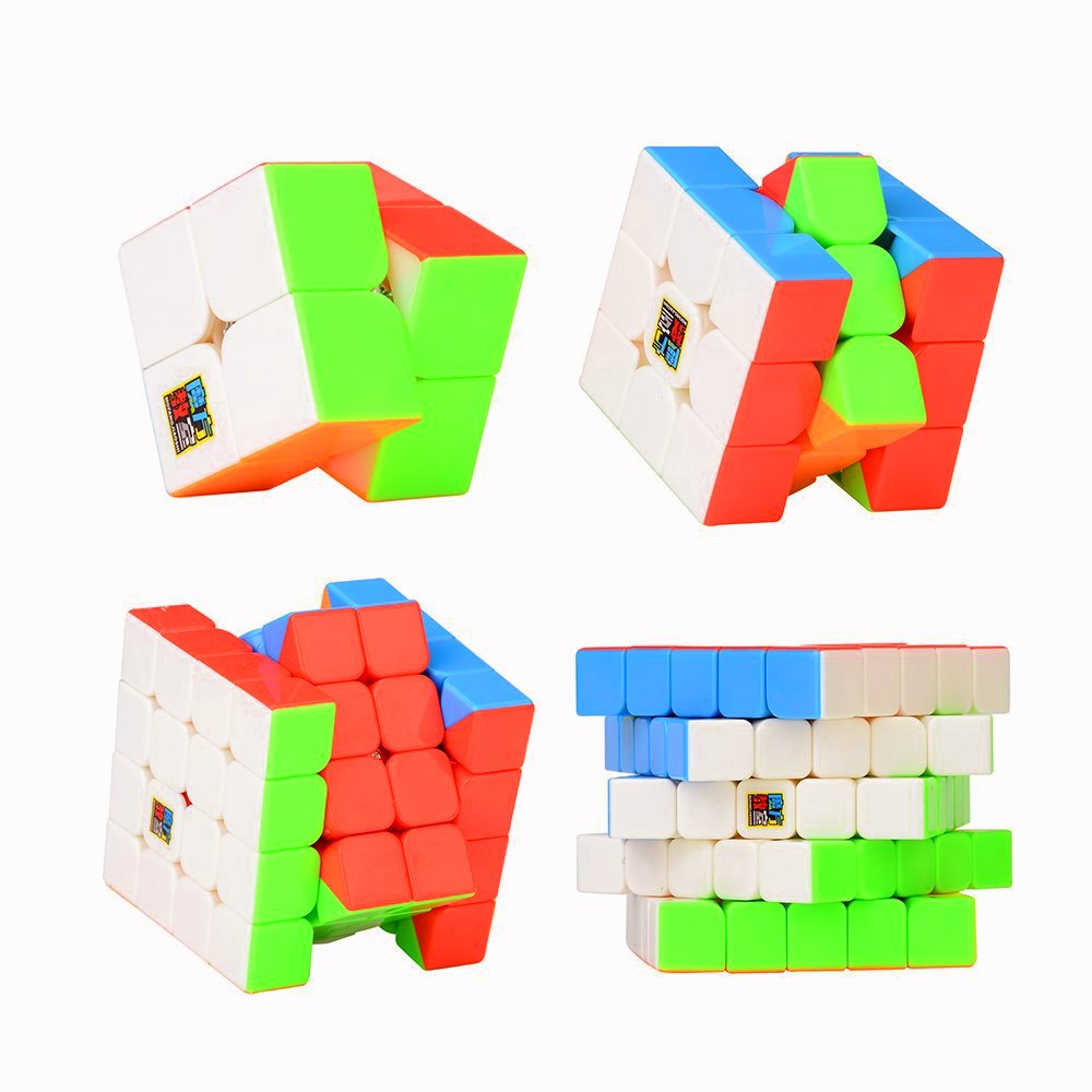 Kit 5 Cubos Magico Melhores 2x2-3x3-4x4-5x5 E Triangulo Cor Da Estrutura  Stickerless