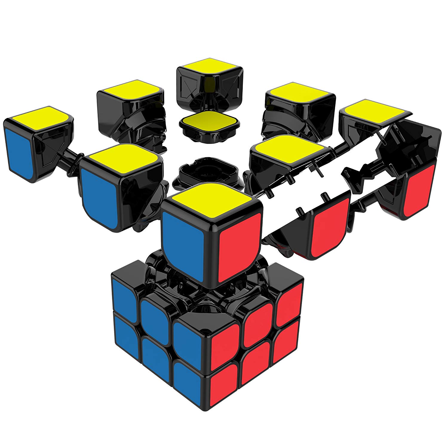 B MoYu Aolong V2 Magic Cube Édition améliorée Noir 3 x 3 carrés par Roxenda
