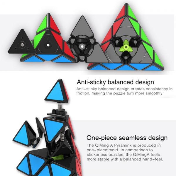 Roxenda Speed Cube Set, Magic Cube Set of Pyramid Megaminx Cube Smooth Puzzle Cube (2 Pack(Black))