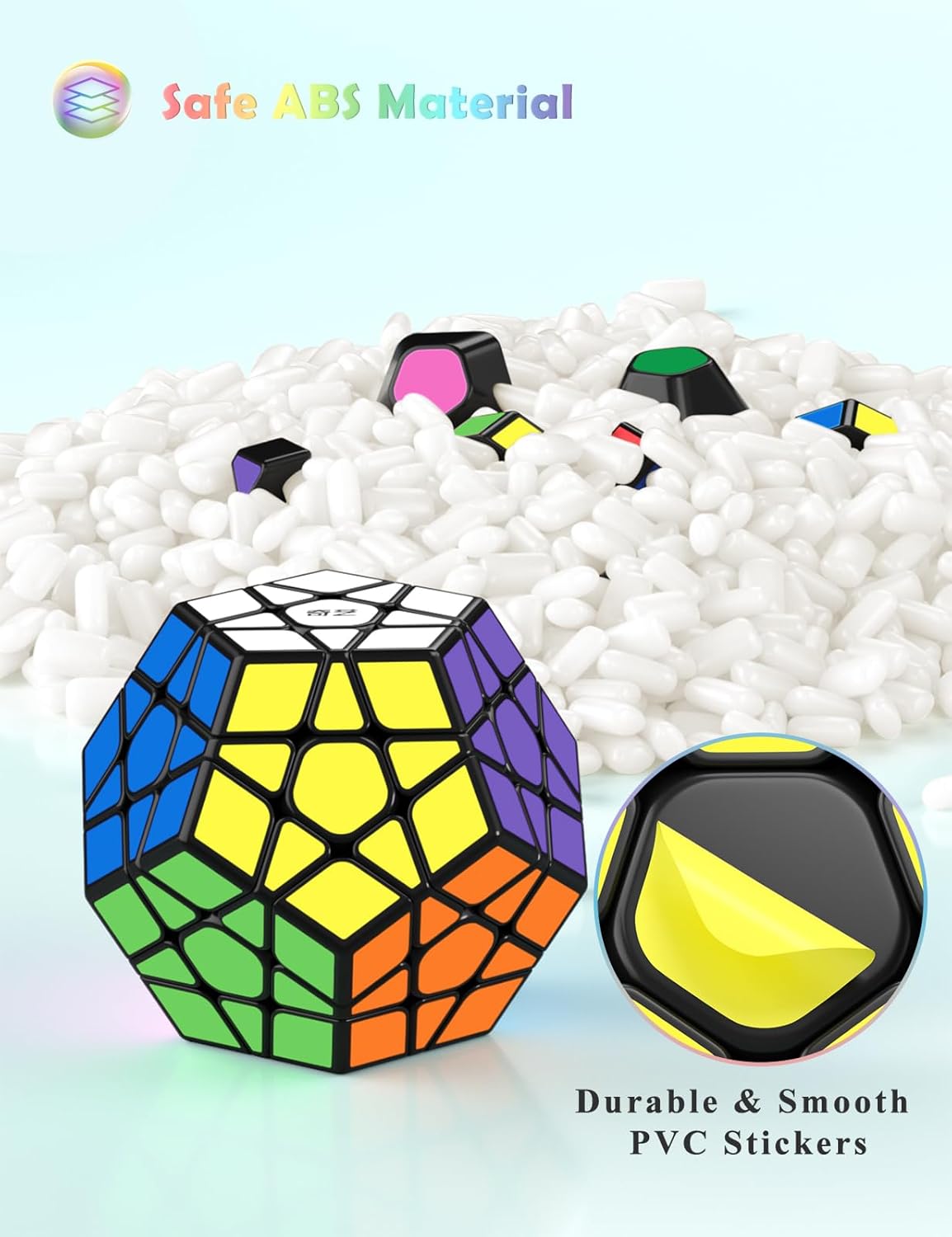 Speed Cube Set, Axis Fisher Ivy Megaminx Skewb Windmill Pyramid Cube Bundle 7 Pack Cube Set, Friendly ABS material, Solid & Durable, STEM Educational Brain Teaser, For Kids Teens & Adults
