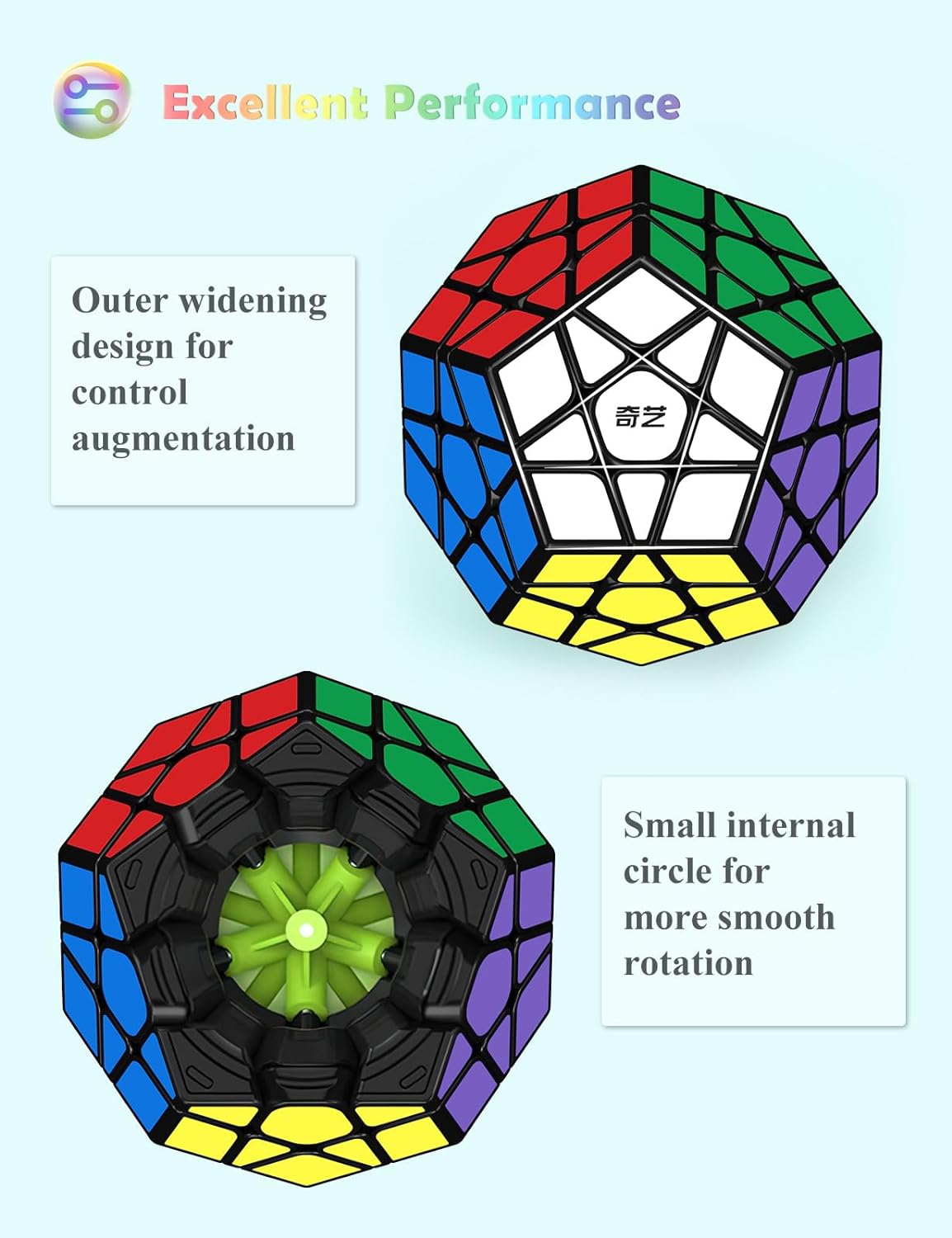 Speed Cube Set, Axis Fisher Ivy Megaminx Skewb Windmill Pyramid Cube Bundle 7 Pack Cube Set, Friendly ABS material, Solid & Durable, STEM Educational Brain Teaser, For Kids Teens & Adults