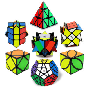 Speed Cube Set, Axis Fisher Ivy Megaminx Skewb Windmill Pyramid Cube Bundle 7 Pack Cube Set, Friendly ABS material, Solid & Durable, STEM Educational Brain Teaser, For Kids Teens & Adults
